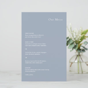 Kristin Dusty Blue Modern Wedding Menu