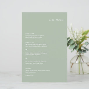 Kristin Sage Green Modern Wedding Menu