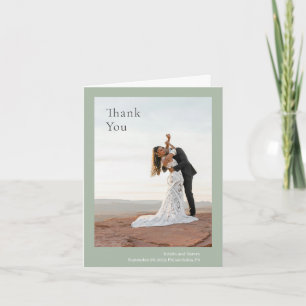 Kristin Sage Green Modern Wedding Thank You Card