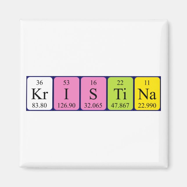 Kristina periodic table name magnet (Front)