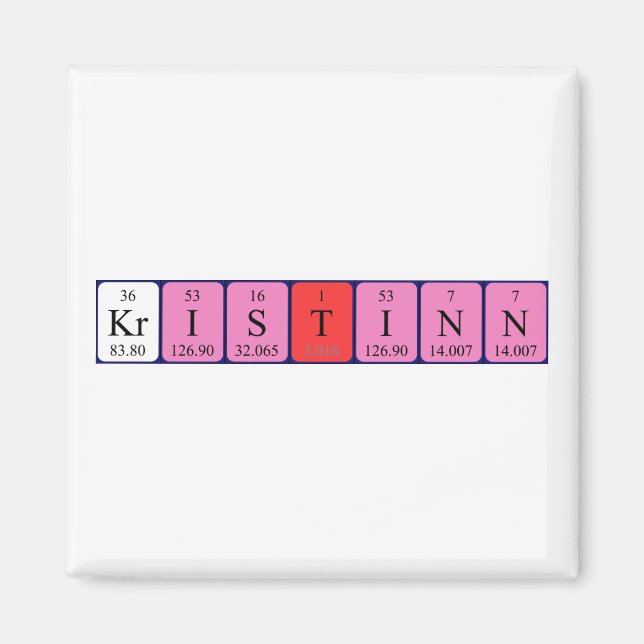 Kristinn periodic table name magnet (Front)