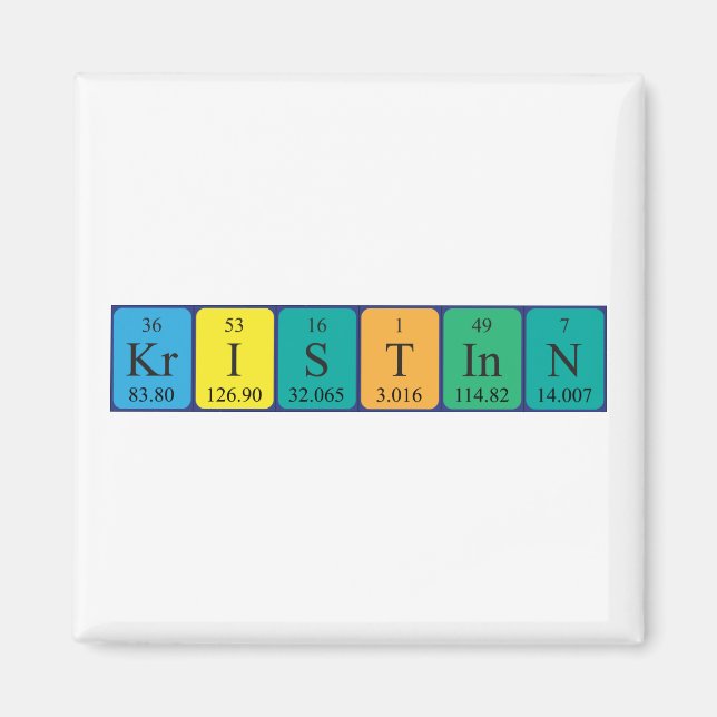 Kristinn periodic table name magnet (Front)