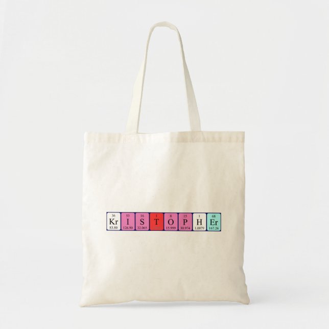 Kristopher periodic table name tote bag (Front)
