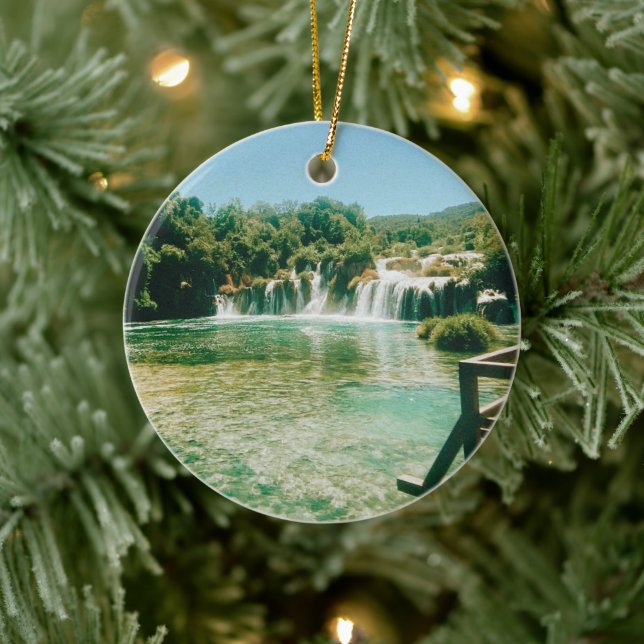 Krka Waterfalls -Krka National Park - Croatia Ceramic Ornament (Tree)