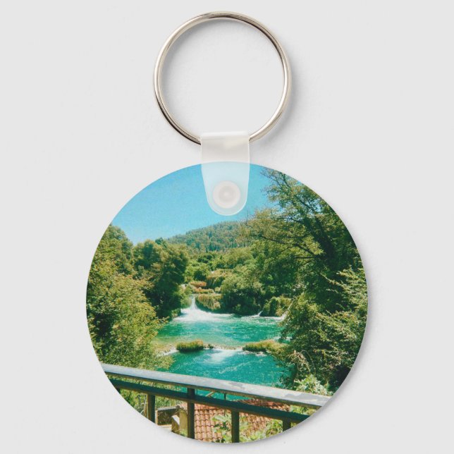 Krka Waterfalls -Krka National Park - Croatia Keychain (Front)