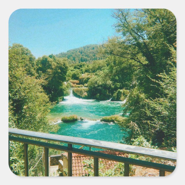 Krka Waterfalls -Krka National Park - Croatia Square Sticker (Front)