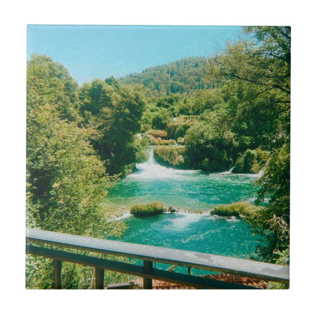 Krka Waterfalls -Krka National Park - Croatia Tile (Front)