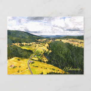 Krkonoše Mountains Watercolor Postcard