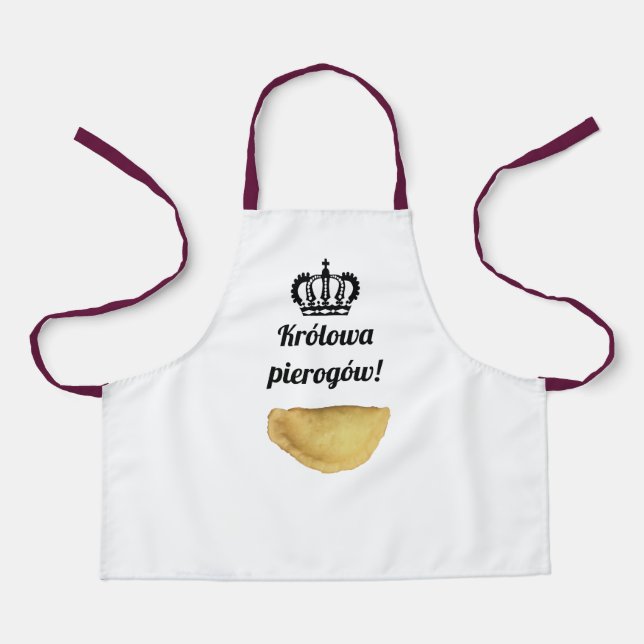 królowa pierogów dumplings queen Polish kids apron (Front)