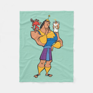 Kronk With Angel and Devil on Shoulders Fleece Blanket