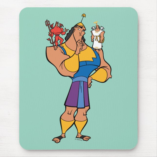 Kronk With Angel and Devil on Shoulders Mouse Pad (Front)