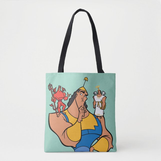 Kronk With Angel and Devil on Shoulders Tote Bag (Front)