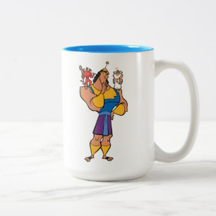 Kronk With Angel and Devil on Shoulders Two-Tone Coffee Mug