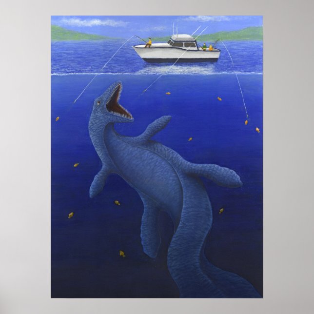 Kronosaurus Interrupts a Fishing Trip Poster (Front)