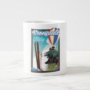 Kronplatz Italy ski travel poster Large Coffee Mug