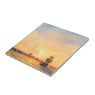 Kronstadt Fort Emperor Alexander Ivan Aivazovsky Tile