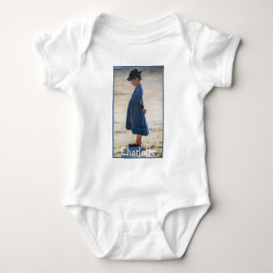 Kroyer - Little Girl standing on Skagen Beach Baby Bodysuit