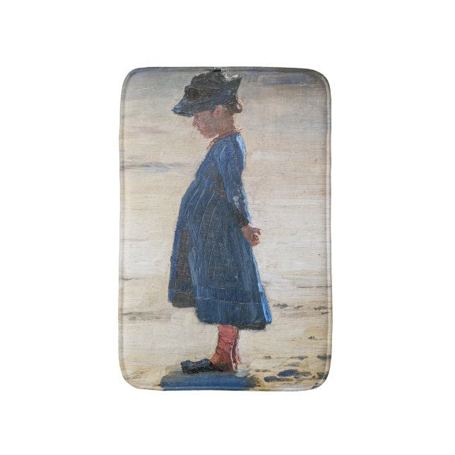 Kroyer - Little Girl standing on Skagen Beach Bath Mat (Front Vertical)