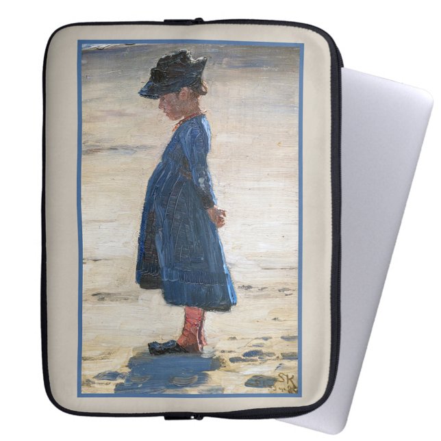 Kroyer - Little Girl standing on Skagen Beach Laptop Sleeve (Creator Uploaded)