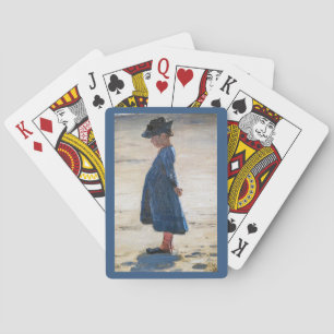 Kroyer - Little Girl standing on Skagen Beach Playing Cards