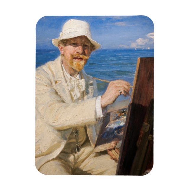 Kroyer - Self-Portrait at Skagen Beach Magnet (Vertical)