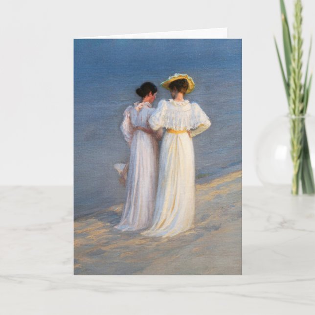 Kroyer - Summer Evening on Skagen Beach Closeup Card (Front)