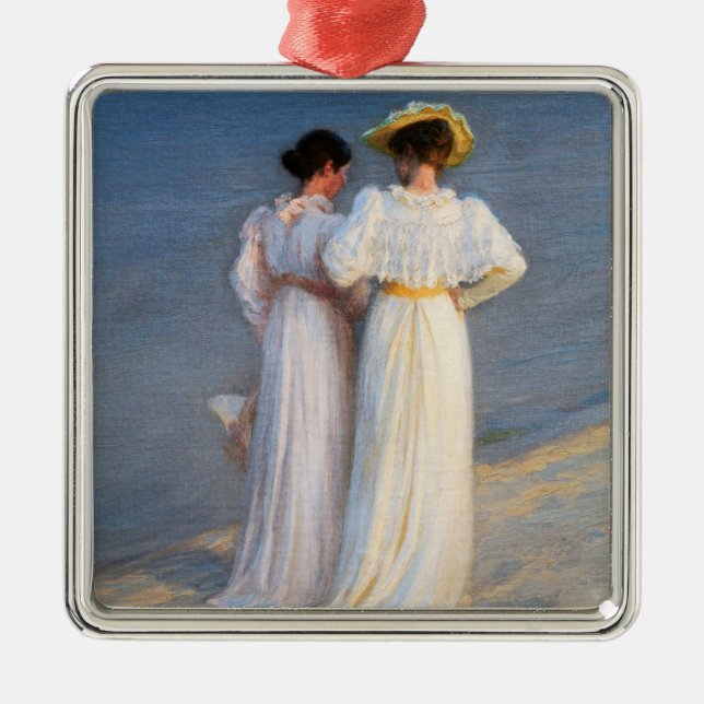 Kroyer - Summer Evening on Skagen Beach Closeup Metal Ornament (Front)