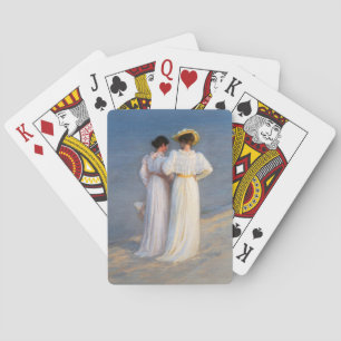 Kroyer - Summer Evening on Skagen Beach Closeup Playing Cards