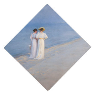 Kroyer - Summer Evening on Skagen Beach Graduation Cap Topper
