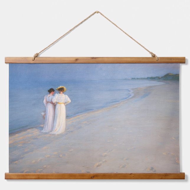Kroyer - Summer Evening on Skagen Beach Hanging Tapestry (Front)