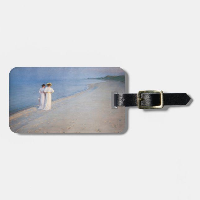 Kroyer - Summer Evening on Skagen Beach Luggage Tag (Front Horizontal)