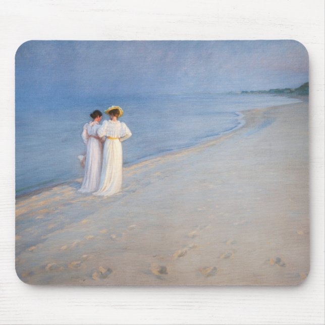Kroyer - Summer Evening on Skagen Beach Mouse Pad (Front)