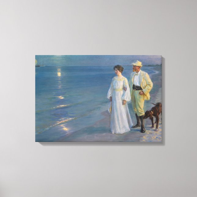 Kroyer - The Artist and his Wife on the Beach Canvas Print (Front)