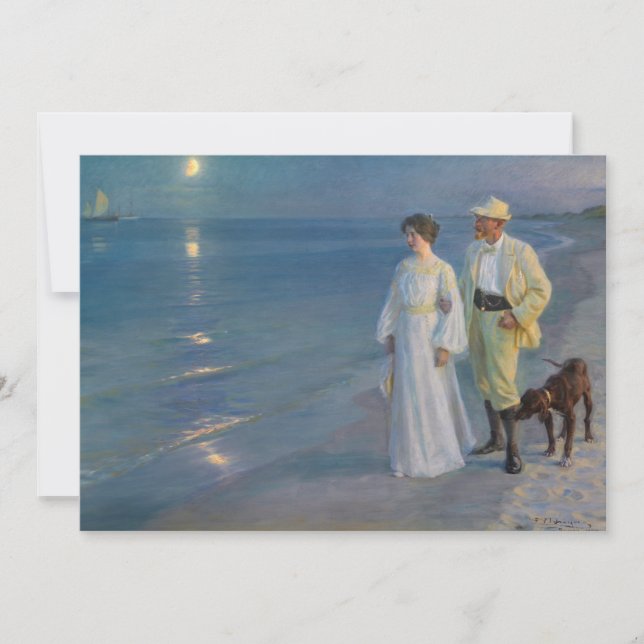Kroyer - The Artist and his Wife on the Beach Invitation (Front)