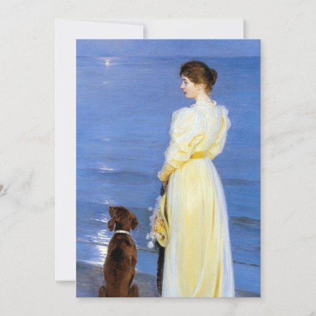Kroyer - The Artist's Wife and Dog by the Shore Invitation (Front)