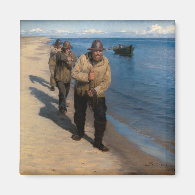 Kroyer - Three Fishermen Pulling a Boat Magnet (Front)