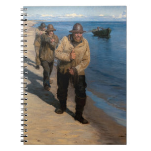 Kroyer - Three Fishermen Pulling a Boat Notebook