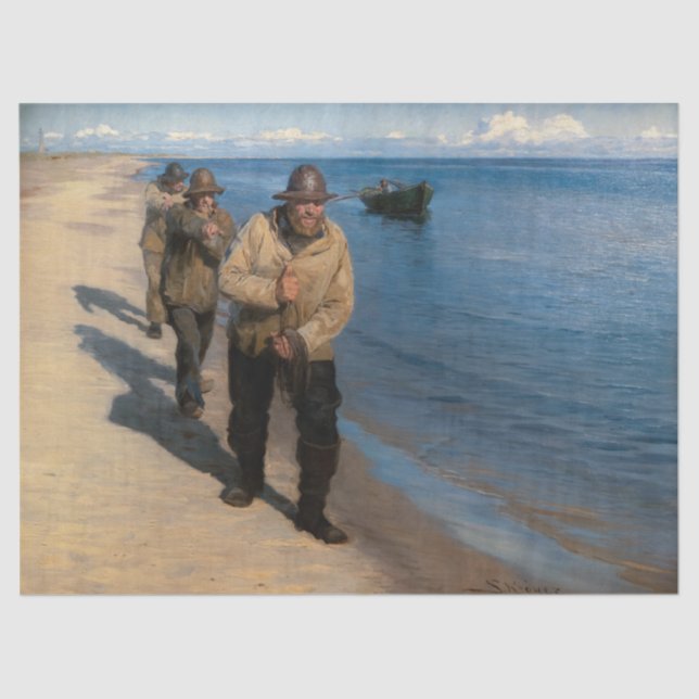 Kroyer - Three Fishermen Pulling a Boat Tissue Paper (Front)