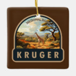 Kruger National Park South Africa Giraffe Vintage Ceramic Ornament<br><div class="desc">Kruger vector artwork design. Kruger National Park,  in northeastern South Africa,  is one of Africa’s largest game reserves. Its high density of wild animals includes the Big 5: lions,  leopards,  rhinos,  elephants and buffalos.</div>
