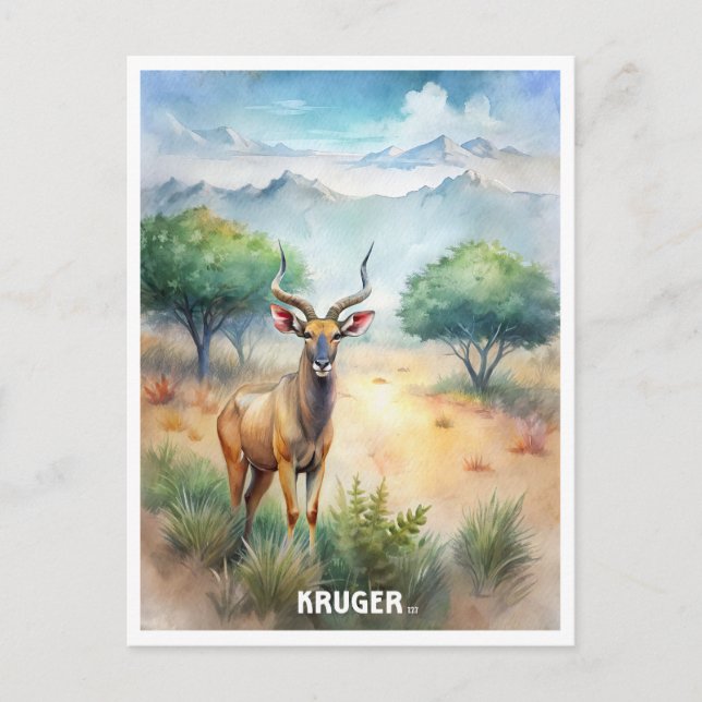 Kruger National Park Watercolor Painting  Postcard (Front)