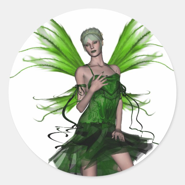 KRW Absinthe - The Green Fairy Classic Round Sticker (Front)
