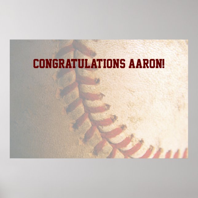 KRW Baseball Bar Mitzvah Autograph Keepsake Poster (Front)