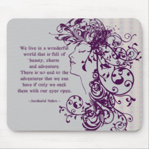 KRW Beauty Flourishes Quote Mouse Pad