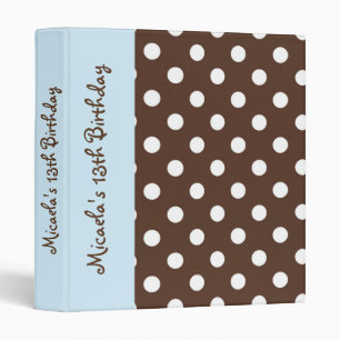 KRW Blue and Brown Polka Dot Keepsake Album ** Binder