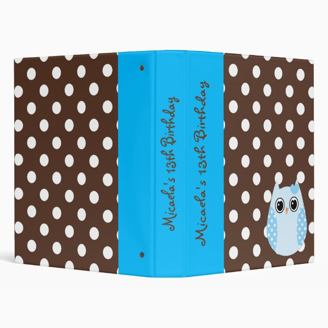 KRW Blue and Brown Polka Dot Keepsake Album ** Binder (Background)