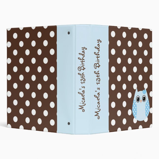 KRW Blue and Brown Polka Dot Keepsake Album ** Binder (Background)