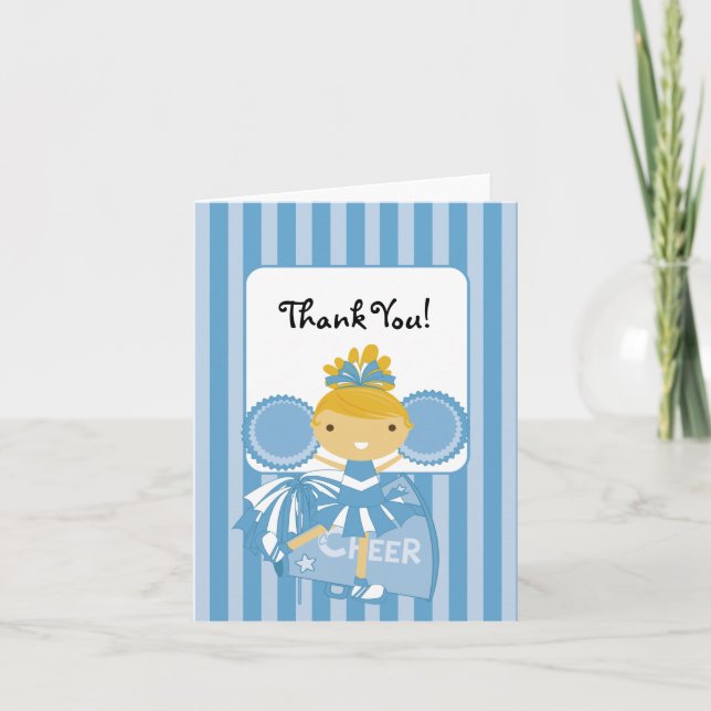 KRW Blue Cheerleader Thank You Note (Front)