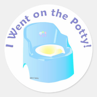 KRW Blue I Went on the Potty Training Reward Classic Round Sticker