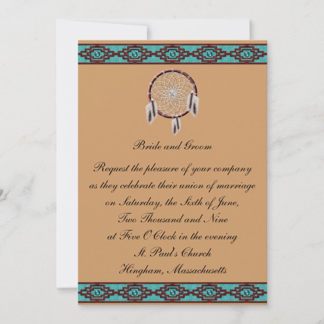 KRW Border Dreamcatcher Wedding Invitation (Front)