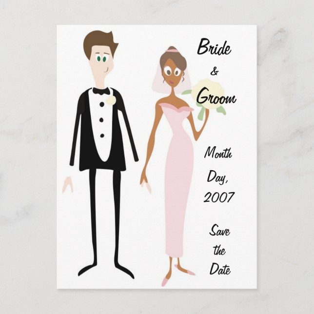 KRW Bride & Groom Save the Date Custom Postcard (Front)